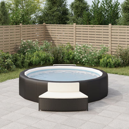 Whirlpool-Bänke Mit Auflagen 2 Stk. Poly-Rattan