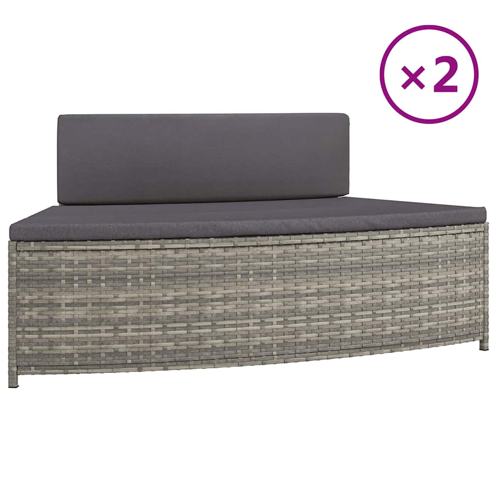 Whirlpool-Bänke Mit Auflagen 2 Stk. Poly Rattan