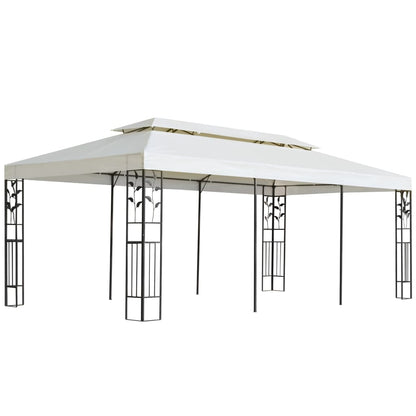 Pavillon Mit Doppeldach Weiß 6X3 M Stahl Weiß