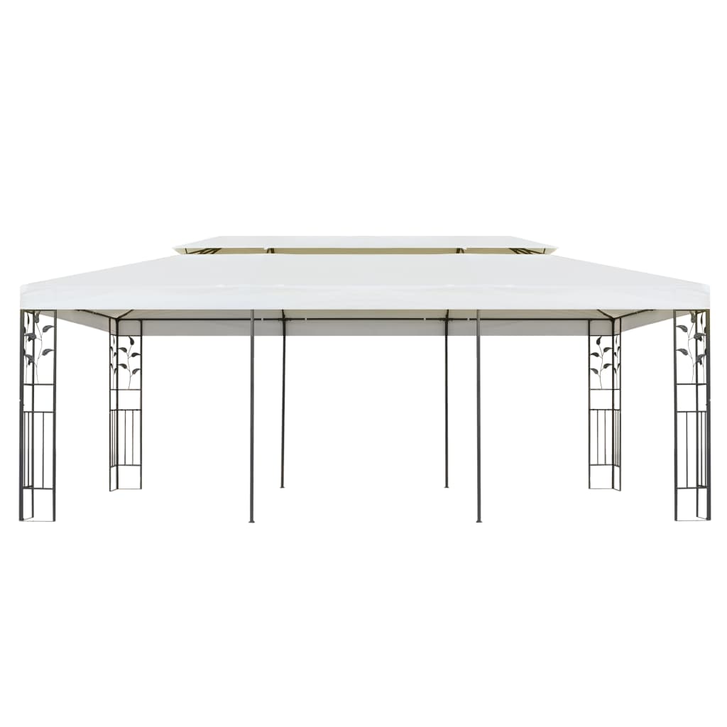 Pavillon Mit Doppeldach Weiß 6X3 M Stahl Weiß