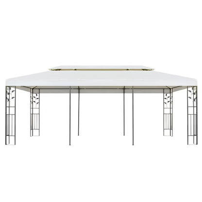 Pavillon Mit Doppeldach Weiß 6X3 M Stahl Weiß