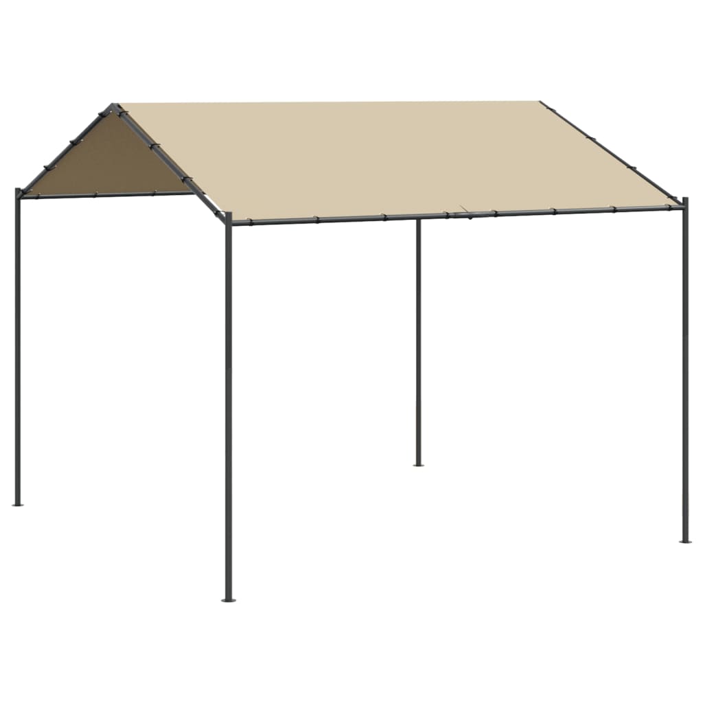 Gartenpavillon Beige 3X3 M Stahl Und Stoff