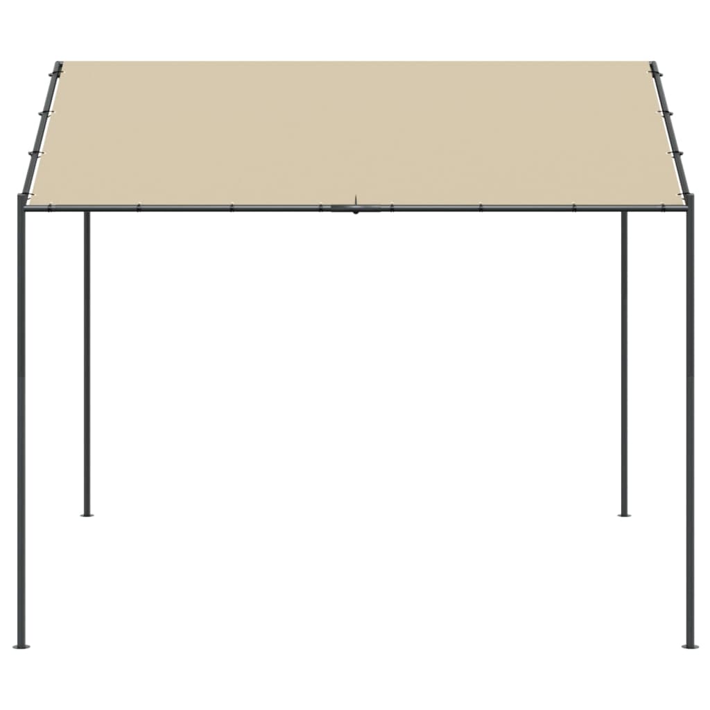 Gartenpavillon Beige 3X3 M Stahl Und Stoff