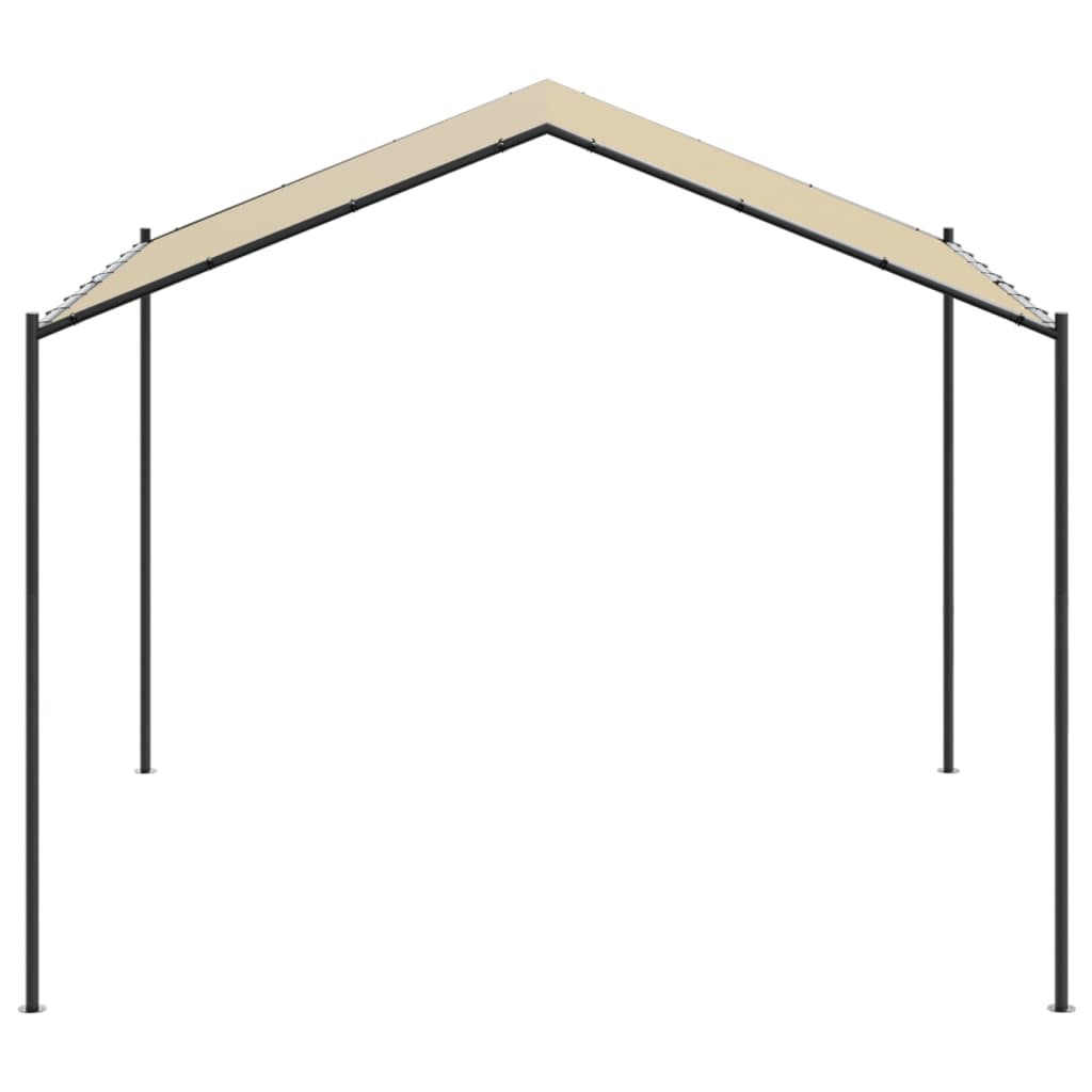 Gartenpavillon Beige 4X4 M Stahl Und Stoff