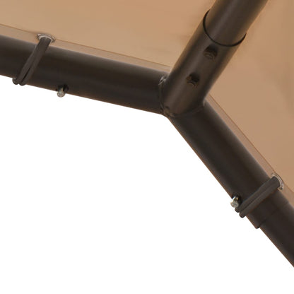 Gartenpavillon Beige 4X4 M Stahl Und Stoff
