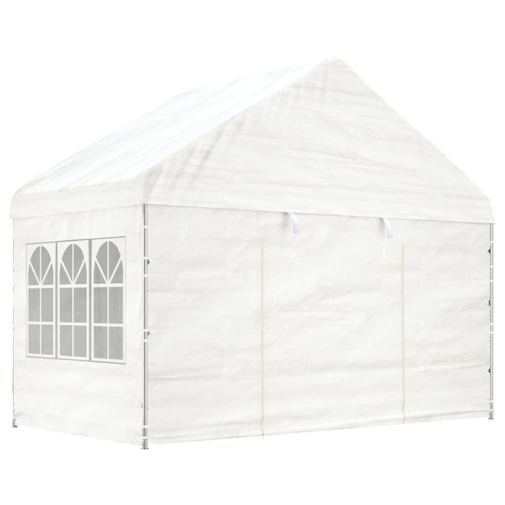 Pavillon Mit Dach Weiß 20,07X4,08X3,22 M Polyethylen