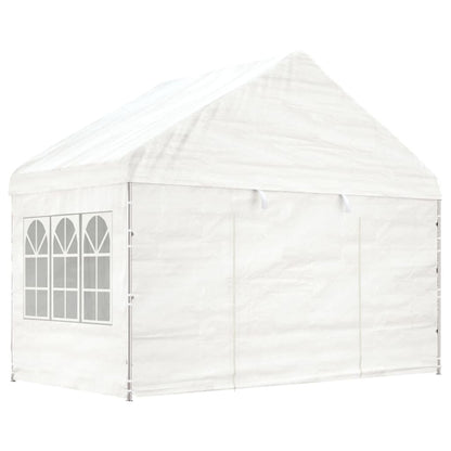 Pavillon Mit Dach Weiß 20,07X4,08X3,22 M Polyethylen