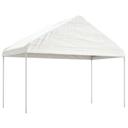 Pavillon Mit Dach Weiß 4,08X2,23X3,22 M Polyethylen
