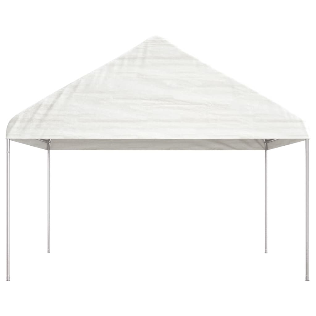Pavillon Mit Dach Weiß 4,08X2,23X3,22 M Polyethylen