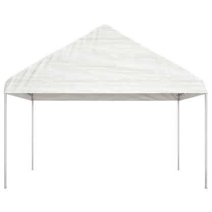 Pavillon Mit Dach Weiß 4,08X2,23X3,22 M Polyethylen