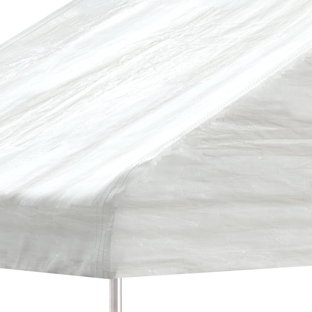 Pavillon Mit Dach Weiß 4,08X2,23X3,22 M Polyethylen