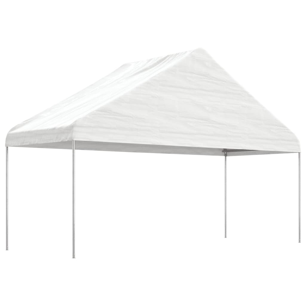 Pavillon Mit Dach Weiß 5,88X2,23X3,75 M Polyethylen
