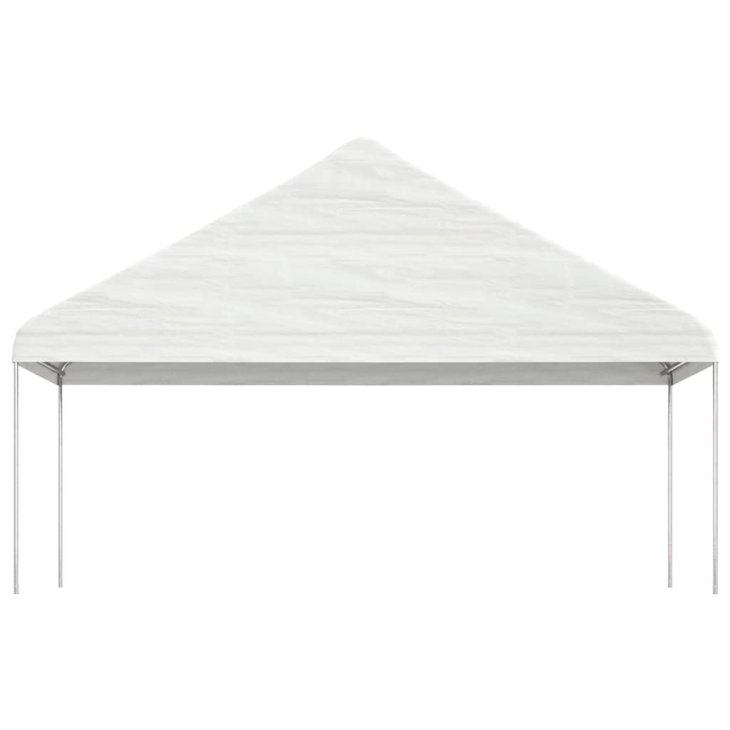 Pavillon Mit Dach Weiß 5,88X2,23X3,75 M Polyethylen