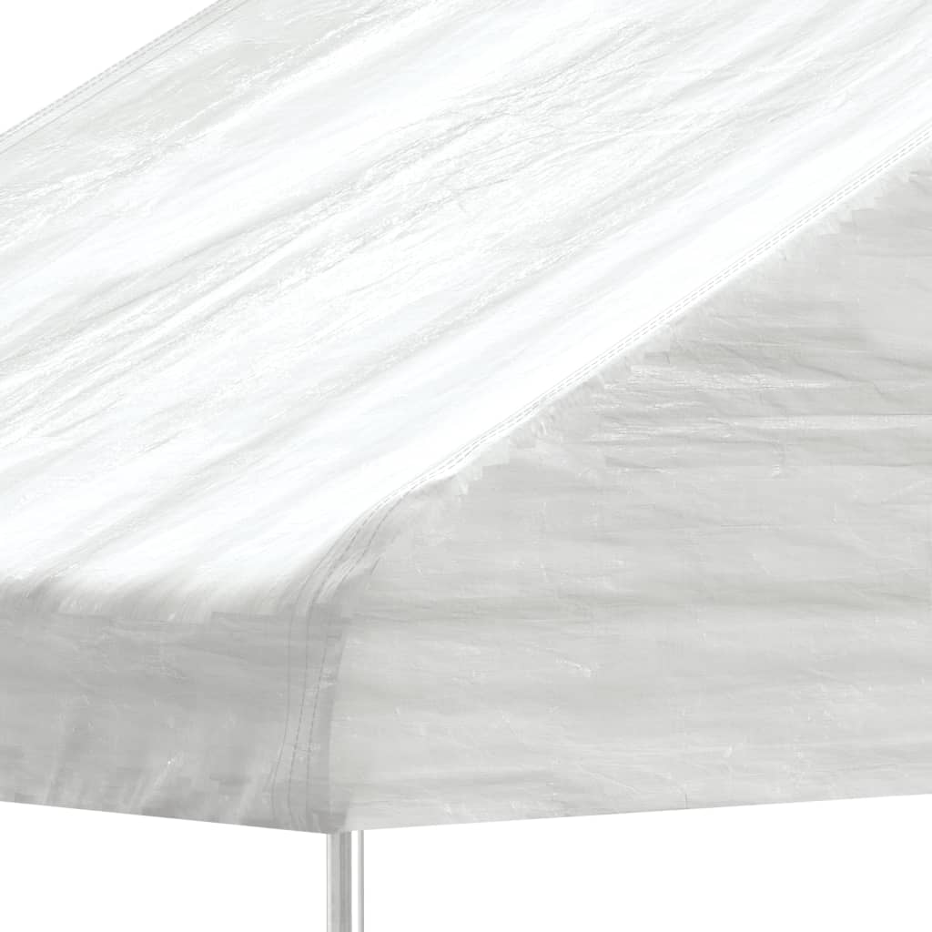 Pavillon Mit Dach Weiß 5,88X2,23X3,75 M Polyethylen
