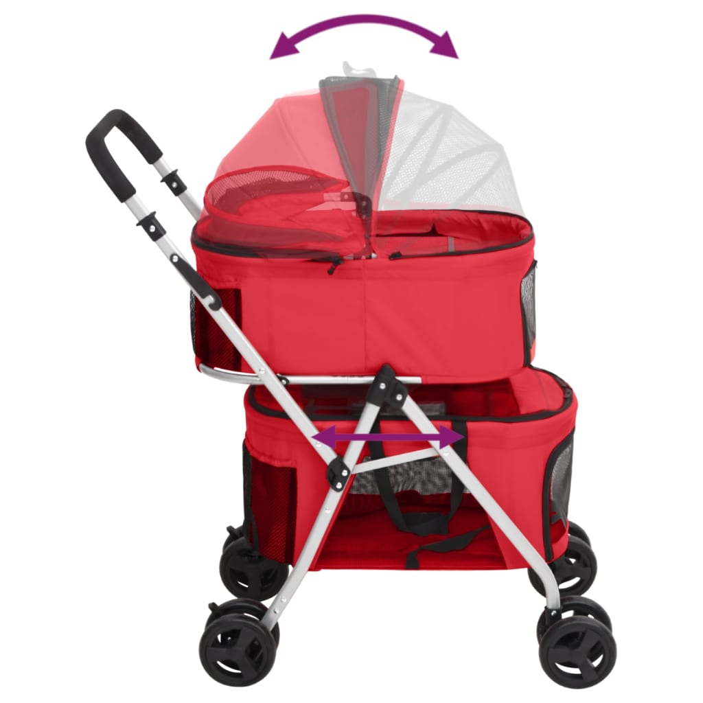 Hundewagen Für 2 Hunde Faltbar 83X48X97 Cm Oxford-Gewebe