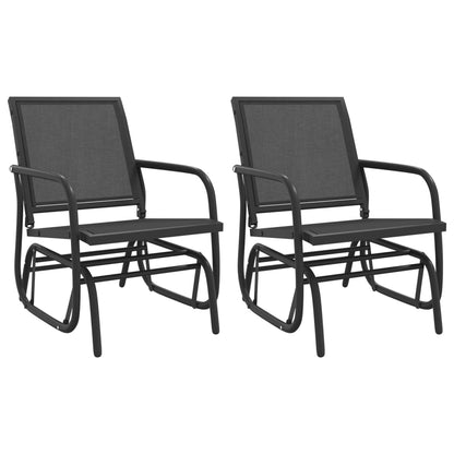 Garten-Schaukelstühle 2 Stk. 61X76X87Cm Textilene Stahl