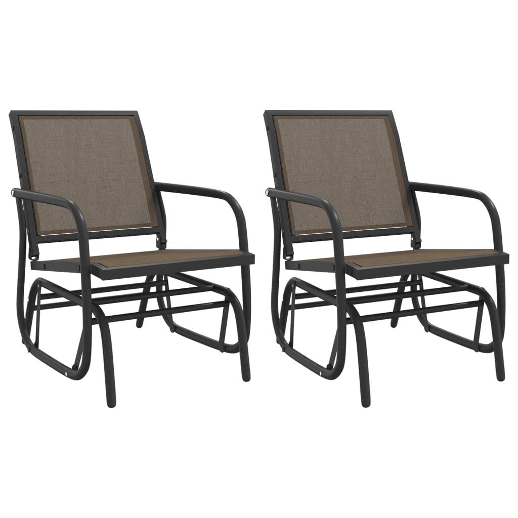 Garten-Schaukelstühle 2 Stk. 61X76X87 Cm Textilene Stahl