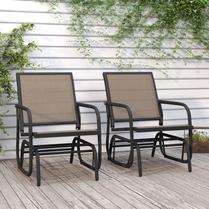 Garten-Schaukelstühle 2 Stk. 61X76X87 Cm Textilene Stahl