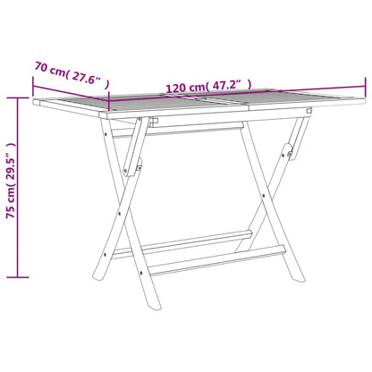Gartentisch Klappbar 120X70X75 Cm Massivholz Teak