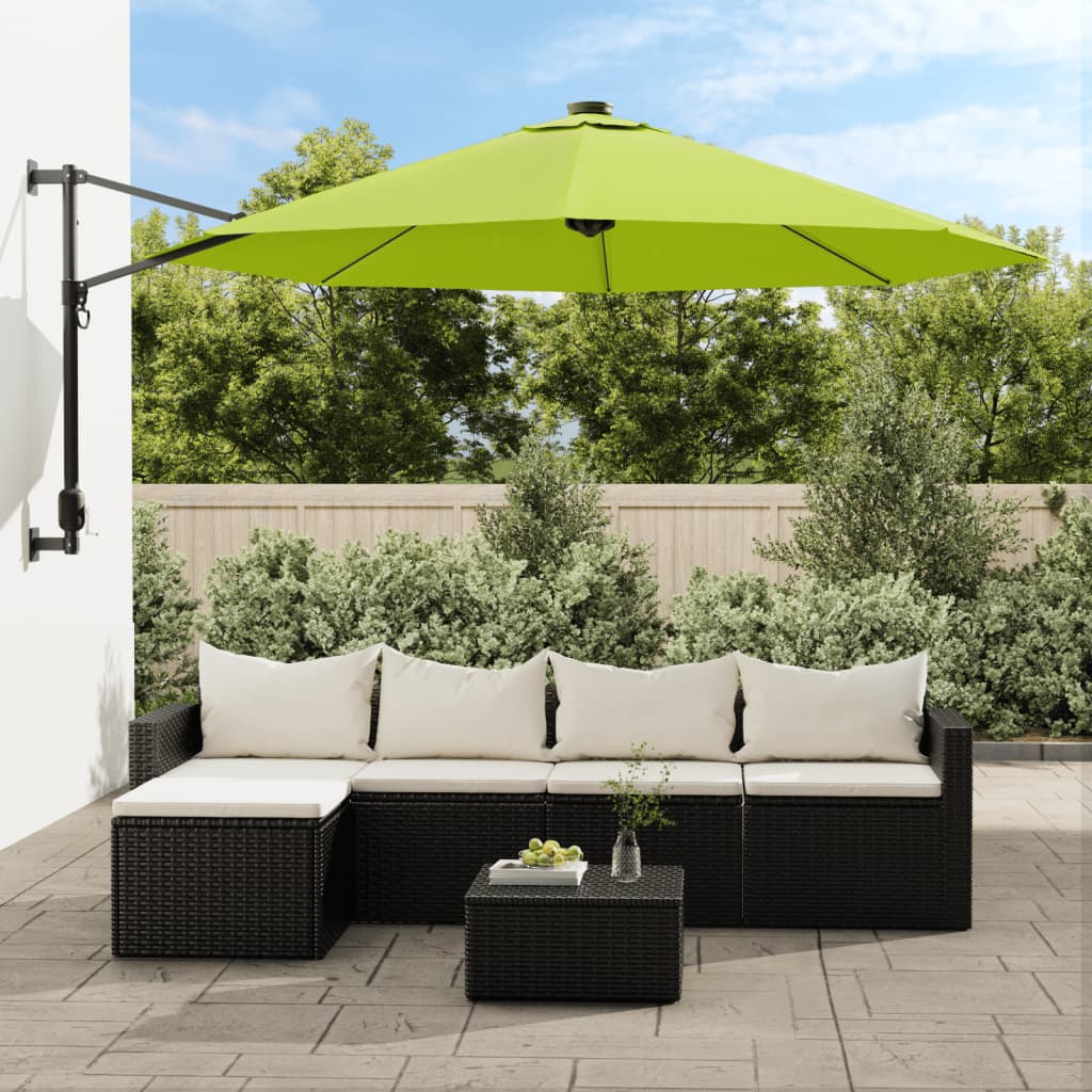 Wand-Sonnenschirm Mit Leds 290 Cm