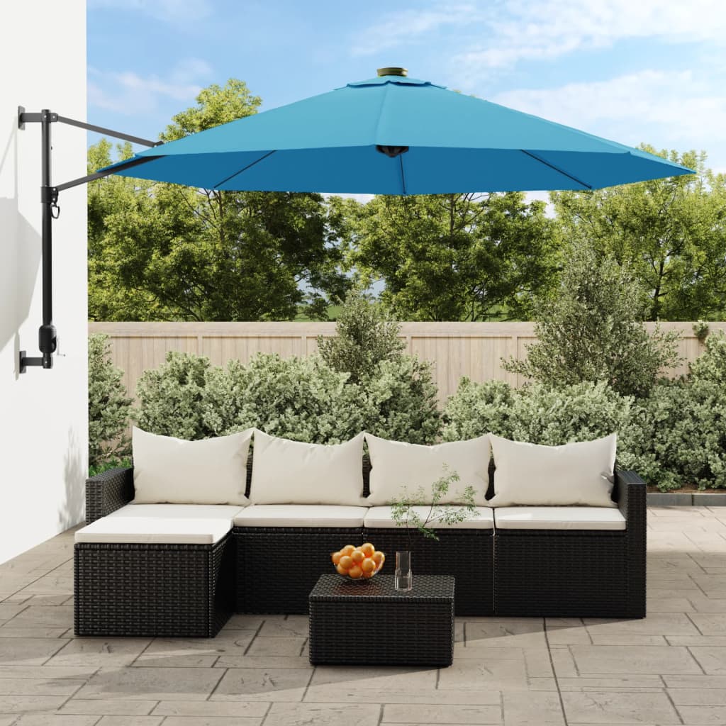 Wand-Sonnenschirm Mit Leds 290 Cm