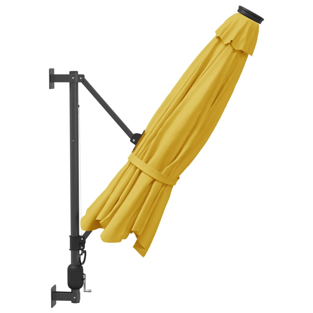Wand-Sonnenschirm Mit Leds 290 Cm
