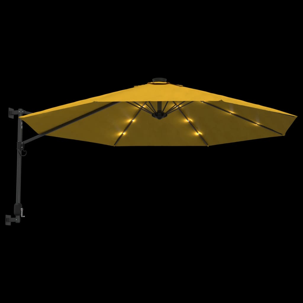 Wand-Sonnenschirm Mit Leds 290 Cm