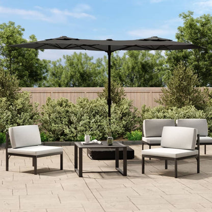 Doppel-Sonnenschirm Mit Led-Leuchten Bordeaux 316X145 Cm