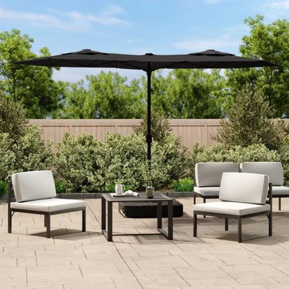 Doppel-Sonnenschirm Mit Led-Leuchten Bordeaux 316X145 Cm