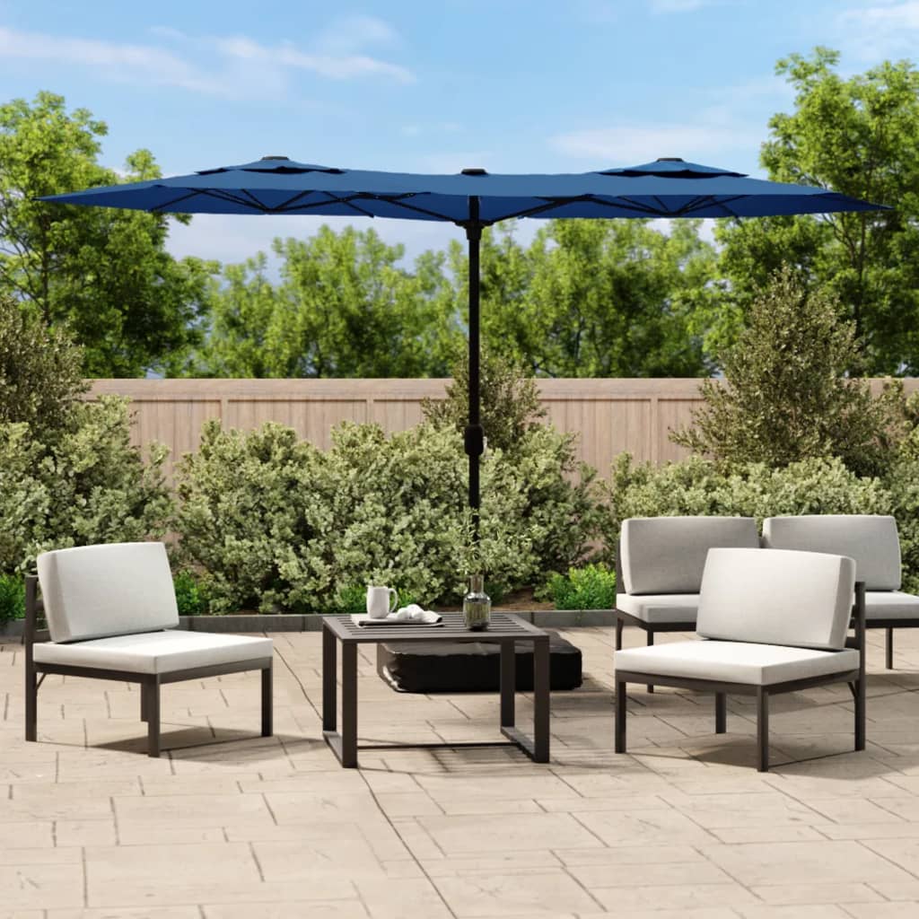 Doppel-Sonnenschirm Mit Led-Leuchten Bordeaux 316X145 Cm