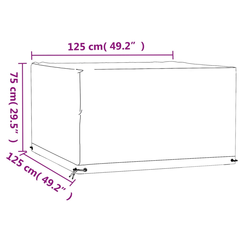 Gartenmöbel-Abdeckung 8 Ösen Quadratisch