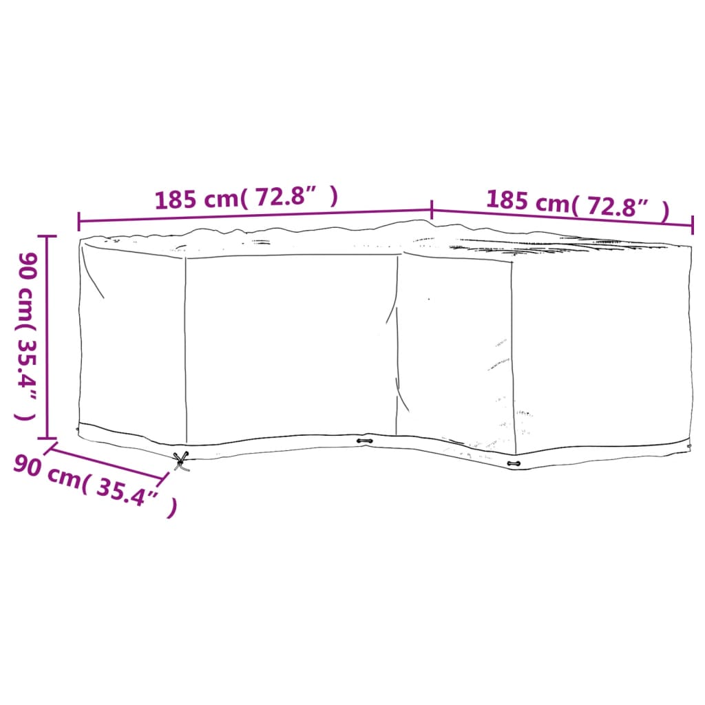 Gartenmöbel-Abdeckung In L-Form 12 Ösen