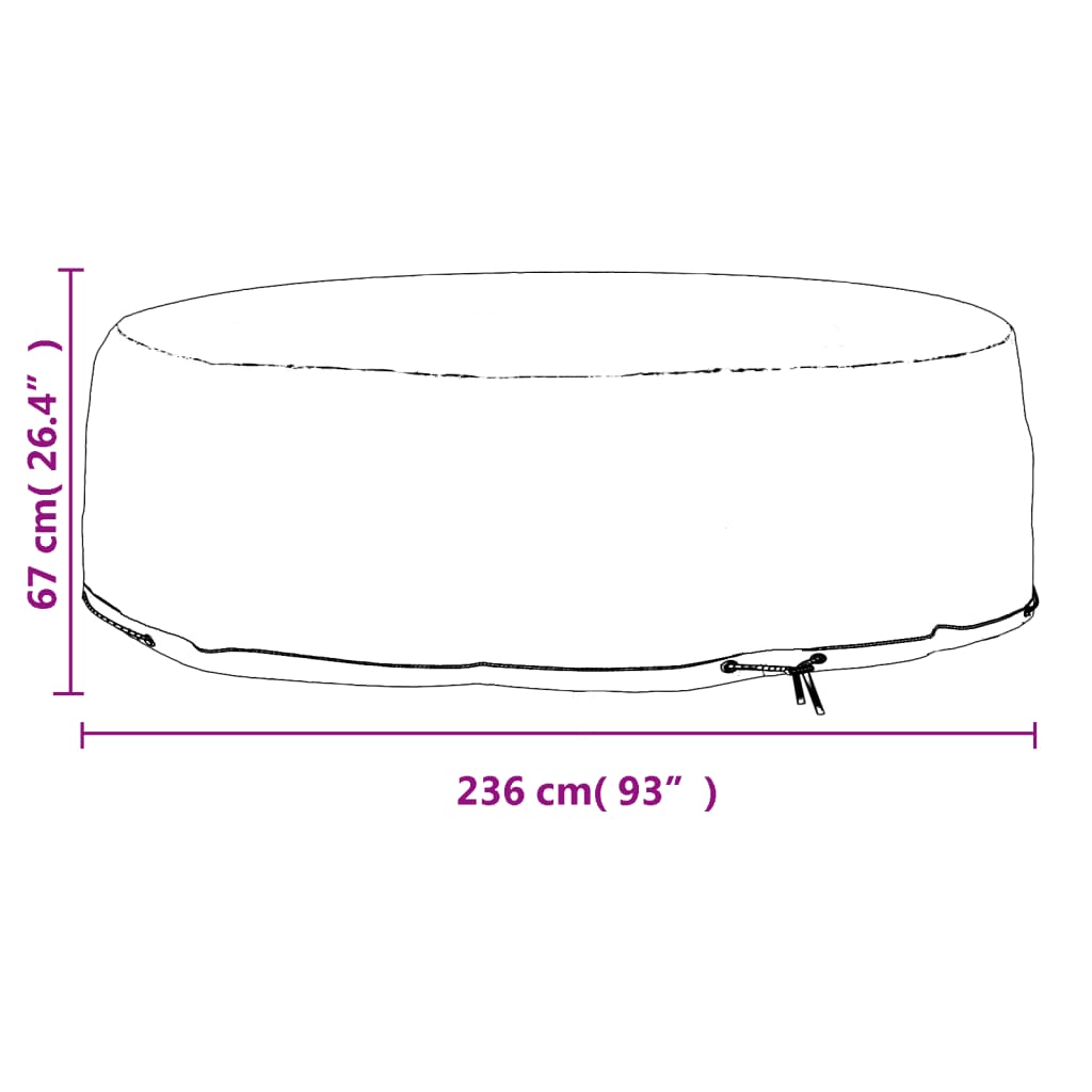 Abdeckung Für Lounge-Insel 10 Ösen Ø236X67 Cm Rund