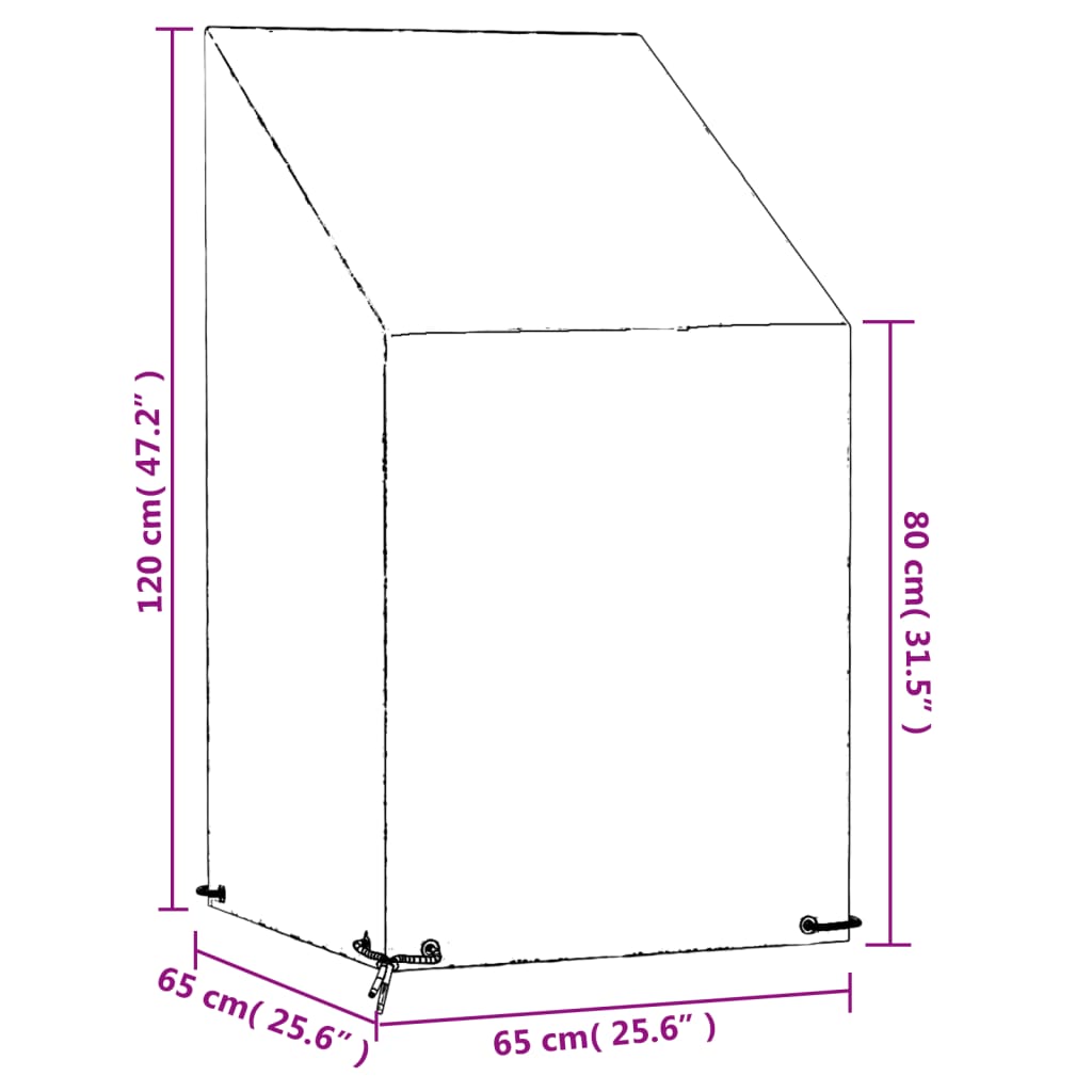 Abdeckung Für Gartenstuhl 8 Ösen Polyethylen