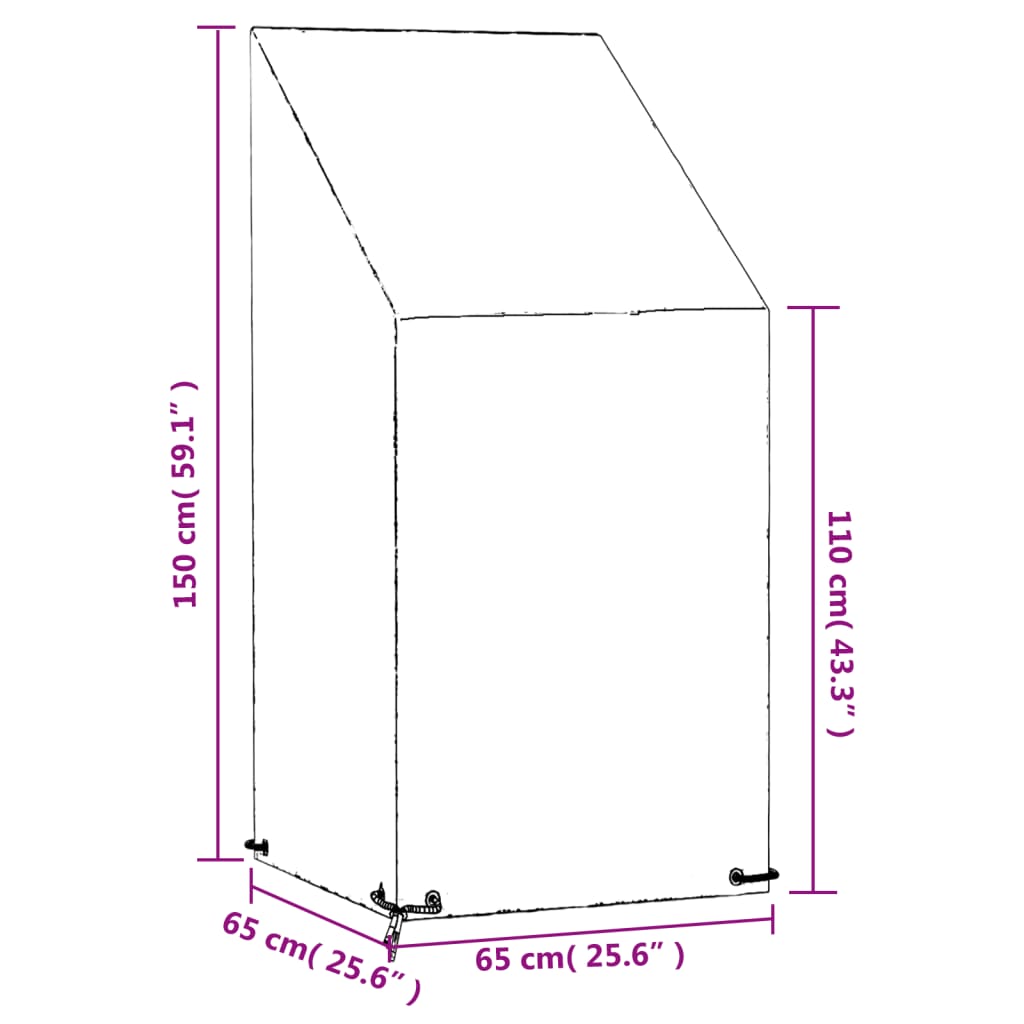 Abdeckung Für Gartenstuhl 8 Ösen Polyethylen
