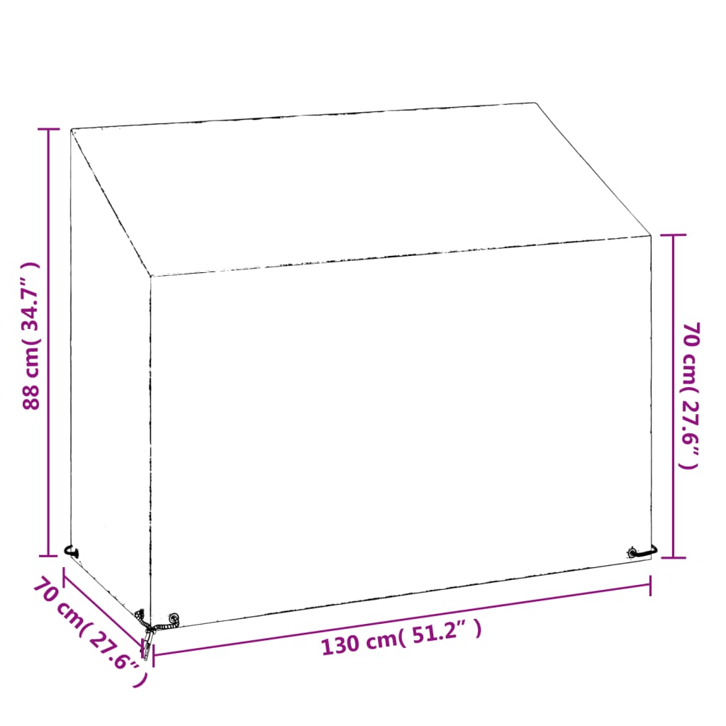 Abdeckung Für Gartenbank 8 Ösen Polyethylen