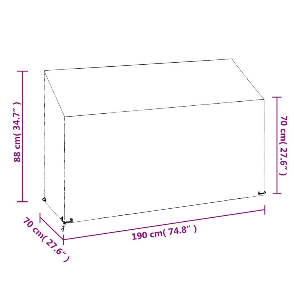 Abdeckung Für Gartenbank 8 Ösen Polyethylen