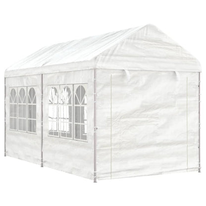 Pavillon Mit Dach Weiß 20,07X2,28X2,69 M Polyethylen