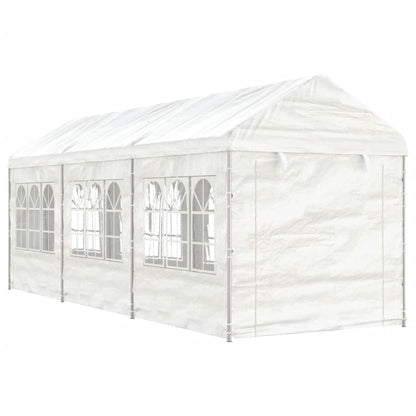 Pavillon Mit Dach Weiß 20,07X2,28X2,69 M Polyethylen