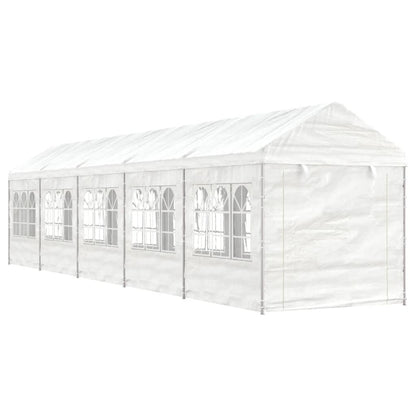 Pavillon Mit Dach Weiß 20,07X2,28X2,69 M Polyethylen