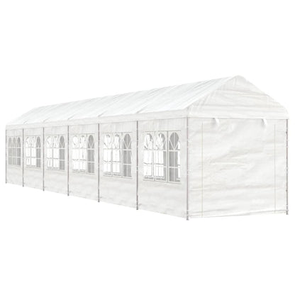 Pavillon Mit Dach Weiß 20,07X2,28X2,69 M Polyethylen