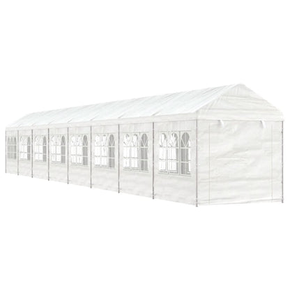 Pavillon Mit Dach Weiß 20,07X2,28X2,69 M Polyethylen