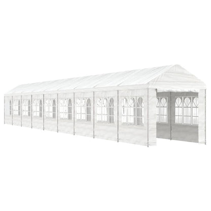 Pavillon Mit Dach Weiß 20,07X2,28X2,69 M Polyethylen