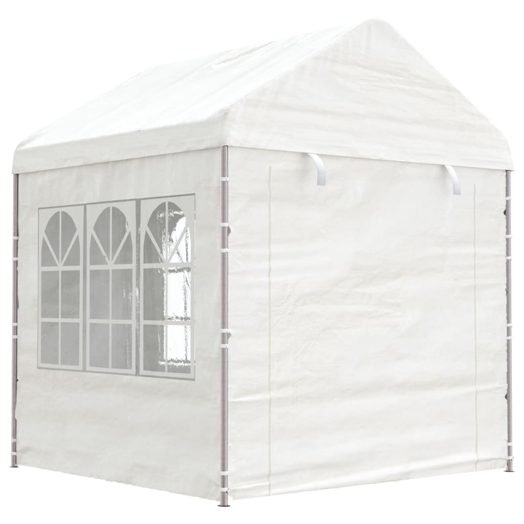 Pavillon Mit Dach Weiß 20,07X2,28X2,69 M Polyethylen