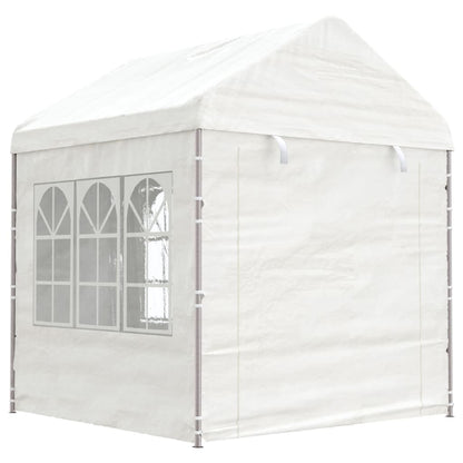 Pavillon Mit Dach Weiß 20,07X2,28X2,69 M Polyethylen