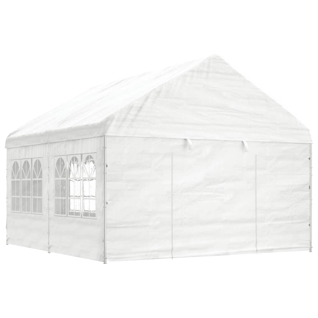 Pavillon Mit Dach Weiß 20,07X4,08X3,22 M Polyethylen