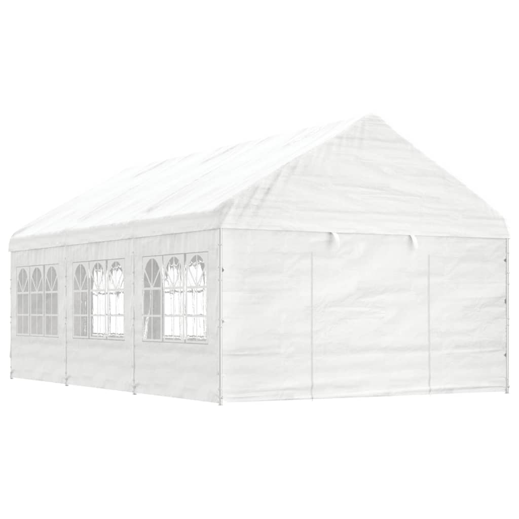 Pavillon Mit Dach Weiß 20,07X4,08X3,22 M Polyethylen