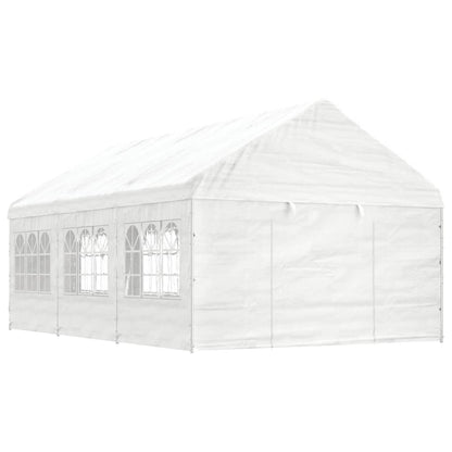 Pavillon Mit Dach Weiß 20,07X4,08X3,22 M Polyethylen