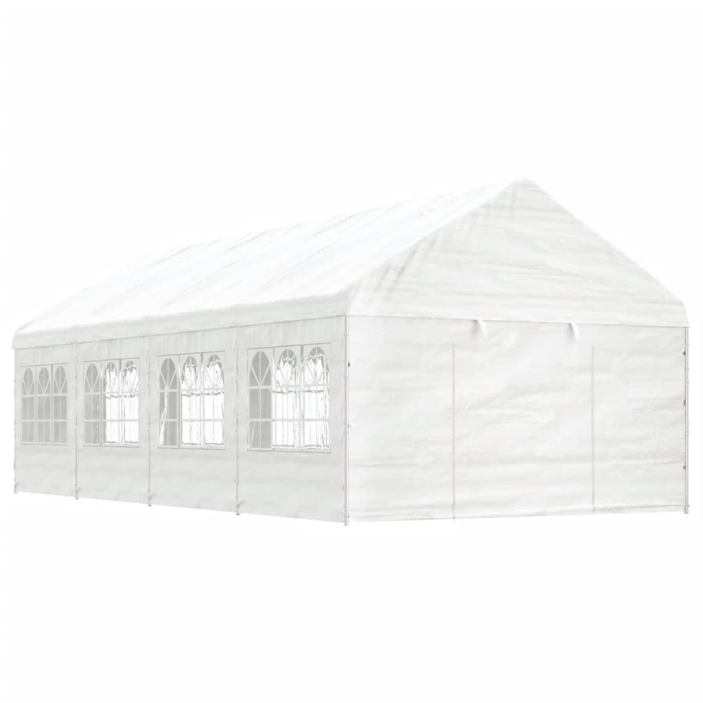 Pavillon Mit Dach Weiß 20,07X4,08X3,22 M Polyethylen