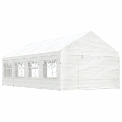 Pavillon Mit Dach Weiß 20,07X4,08X3,22 M Polyethylen